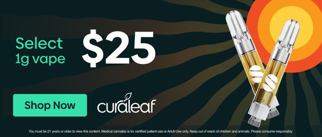 Cannabis Promo, Cannabis Sales, Cannabis Discounts, Cannabis on Sale, $25 Select 1g Vape Carts!