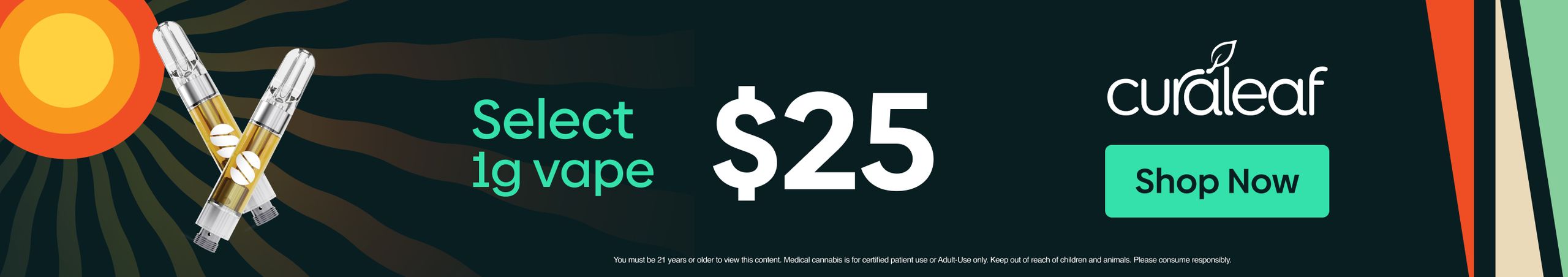 Cannabis Promo, Cannabis Sales, Cannabis Discounts, Cannabis on Sale, $25 Select 1g Vape Carts!