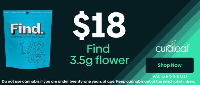 Cannabis Promo, Cannabis Sales, Cannabis Discounts, Cannabis on Sale, $18 Find Eighths!