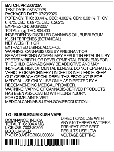 Bubblegum Kush Boojum Bubblegum Kush Boojum