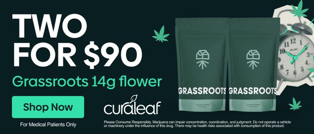 Cannabis Promo, Cannabis Sales, Descuentos en cannabis, Cannabis on Sale, ¡2 por $90 Grassroots 14g Flor!