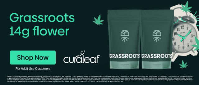 Cannabis Promo, Cannabis Sales, Cannabis Discounts, Cannabis on Sale, 2 for $90 Grassroots 14g Flower!