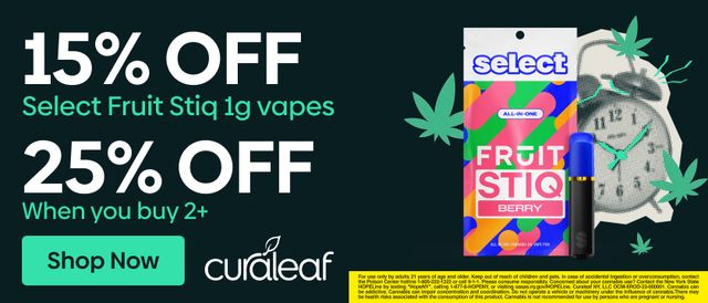 Cannabis Promo, Cannabis Sales, Cannabis Discounts, Cannabis on Sale, 15% Off Fruit Stiq 1g Vapes!