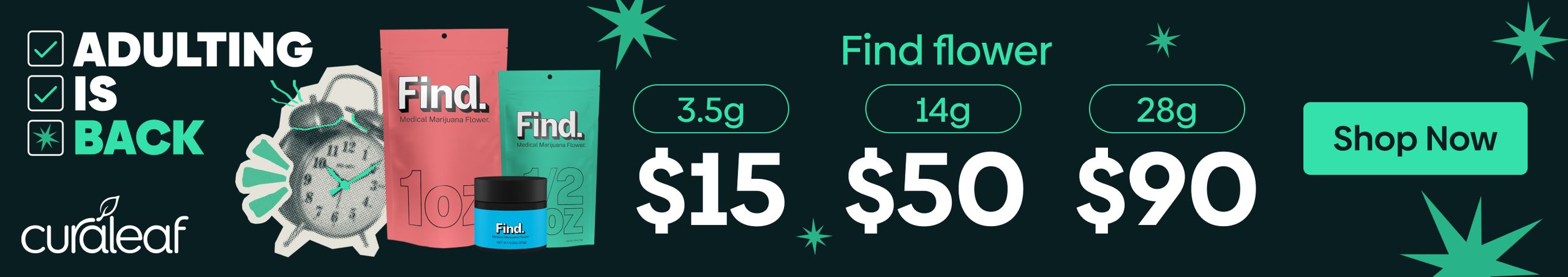 Cannabis Promo, Cannabis Sales, Cannabis Discounts, Cannabis on Sale, $15 Find 3.5g Flower!