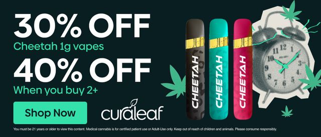 Cannabis Promo, Cannabis Sales, Cannabis Discounts, Cannabis on Sale, 30% Off Cheetah 1g All-in-One Vapes!