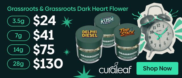 Cannabis Promo, Cannabis Sales, Cannabis Discounts, Cannabis on Sale, $24 Grassroots 3.5g Flower!