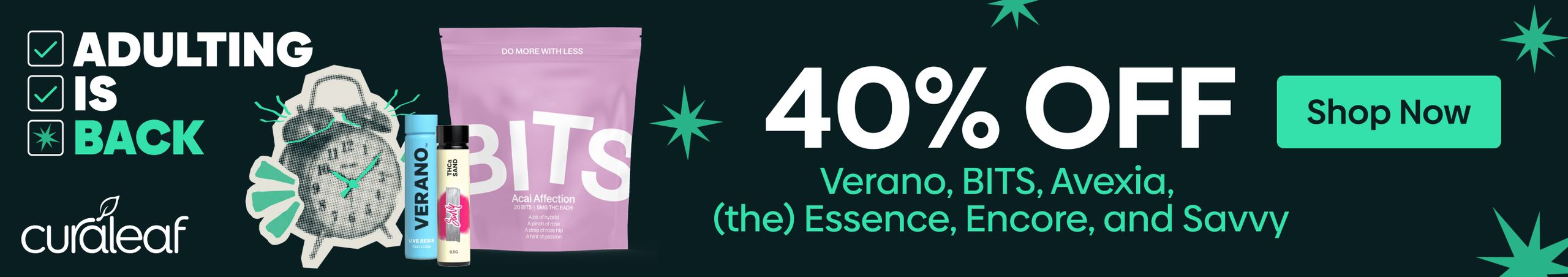 Cannabis Promo, Cannabis Sales, Cannabis Discounts, Cannabis on Sale, 40% Off Featured Verano Brands Products!