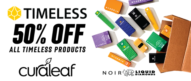 Cannabis Promo, Cannabis Sales, Cannabis Discounts, Cannabis on Sale, 50% OFF TIMELESS & TUMBLE Products!