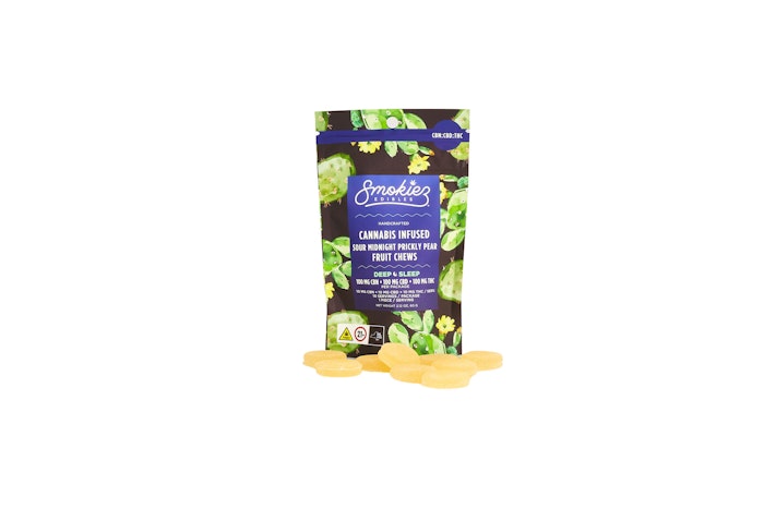 Smokiez Trifecta Sour Midnight Prickly Pear Ratioed Gummies 10mg ea | 10-Pack