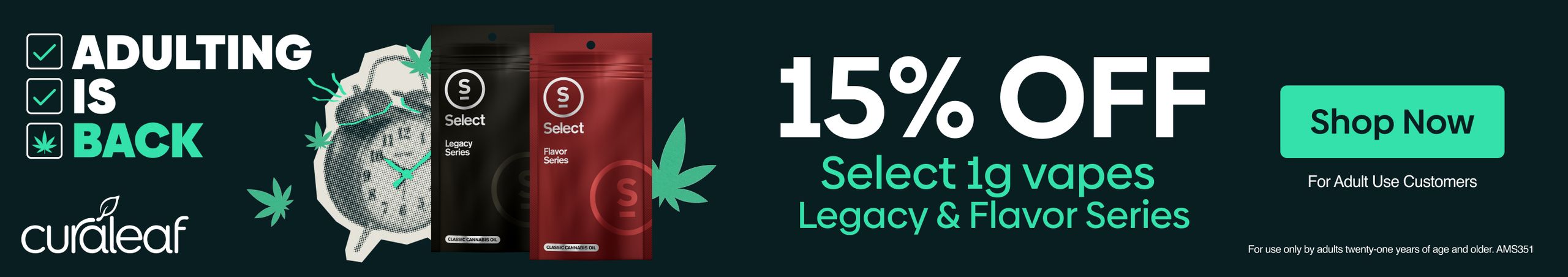 Cannabis Promo, Cannabis Sales, Cannabis Discounts, Cannabis on Sale, 15% Off Select Legacy & Flavor Series 1g Carts!