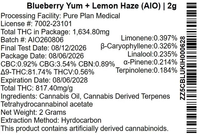 Blueberry Yum x Lemon Haze Pure Plan Blueberry Yum x Lemon Haze Pure Plan