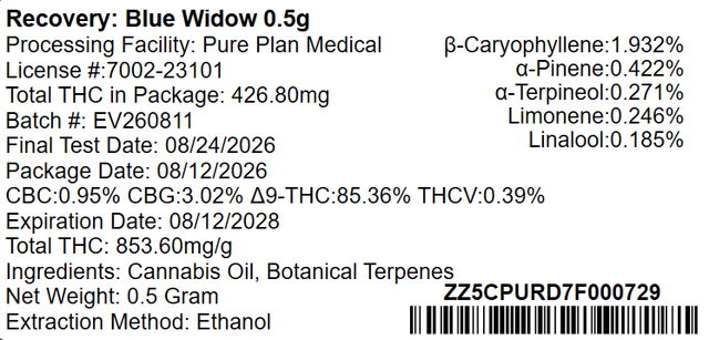 Blue Widow Pure Plan Blue Widow Pure Plan