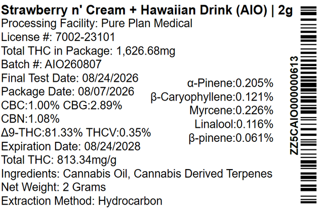 Strawberry n' Cream + Hawaiian Drink Pure Plan Strawberry n' Cream + Hawaiian Drink Pure Plan