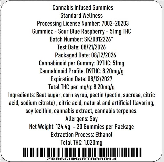 Sour Blue Raspberry Gummiez Sour Blue Raspberry Gummiez