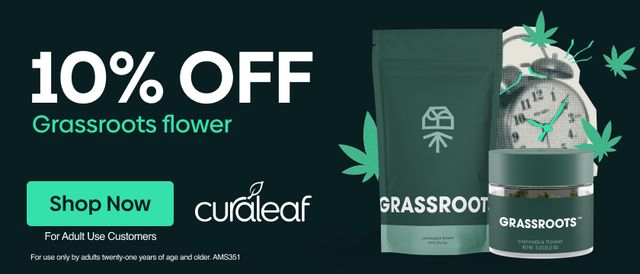 Cannabis Promo, Cannabis Sales, Cannabis Discounts, Cannabis on Sale, 10% Off All Grassroots Flower!