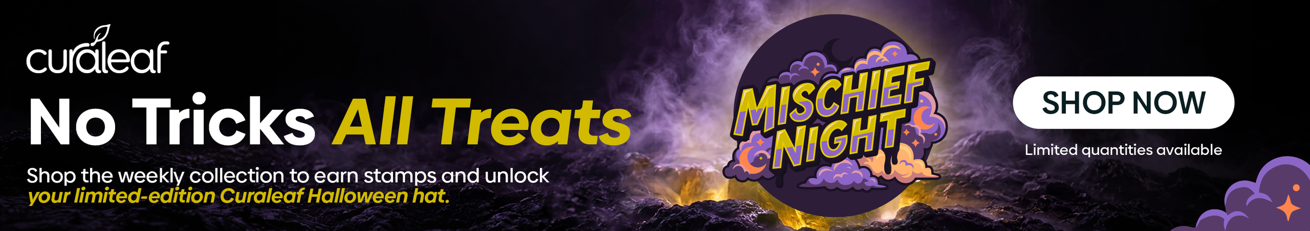 Cannabis Promo, Cannabis Sales, Cannabis Discounts, Cannabis on Sale, All Treats - Mischief Night