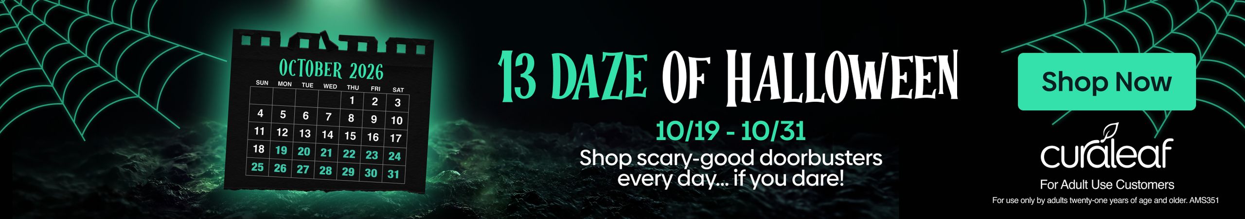 Cannabis Promo, Cannabis Sales, Cannabis Discounts, Cannabis on Sale, 13 Days of Hallowen