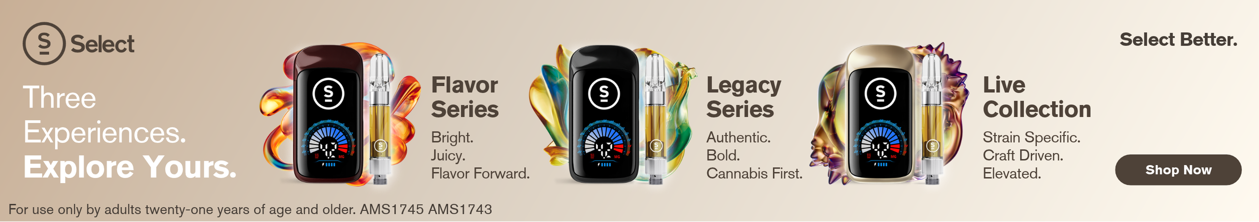 Cannabis Promo, Cannabis Sales, Cannabis Discounts, Cannabis on Sale, Explore Select Vape Series