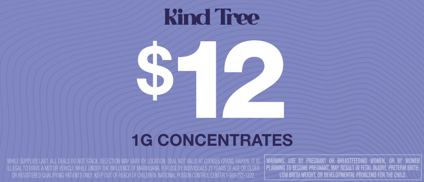 Cannabis Promo, Cannabis Sales, Cannabis Discounts, Cannabis on Sale, KIND TREE CONCENTRATES $12