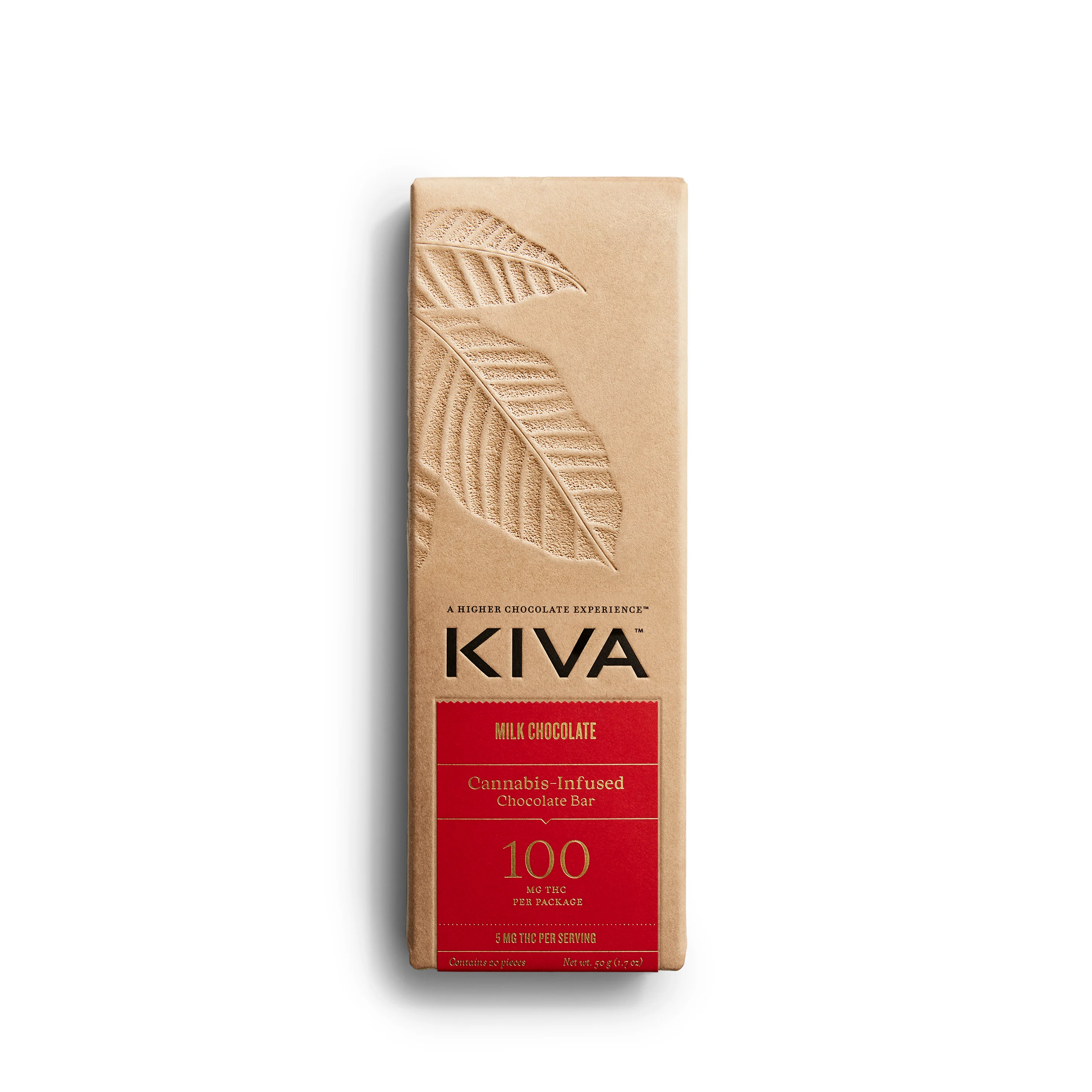 Buy KIVA Edibles Milk Chocolate Bar 100mg image
