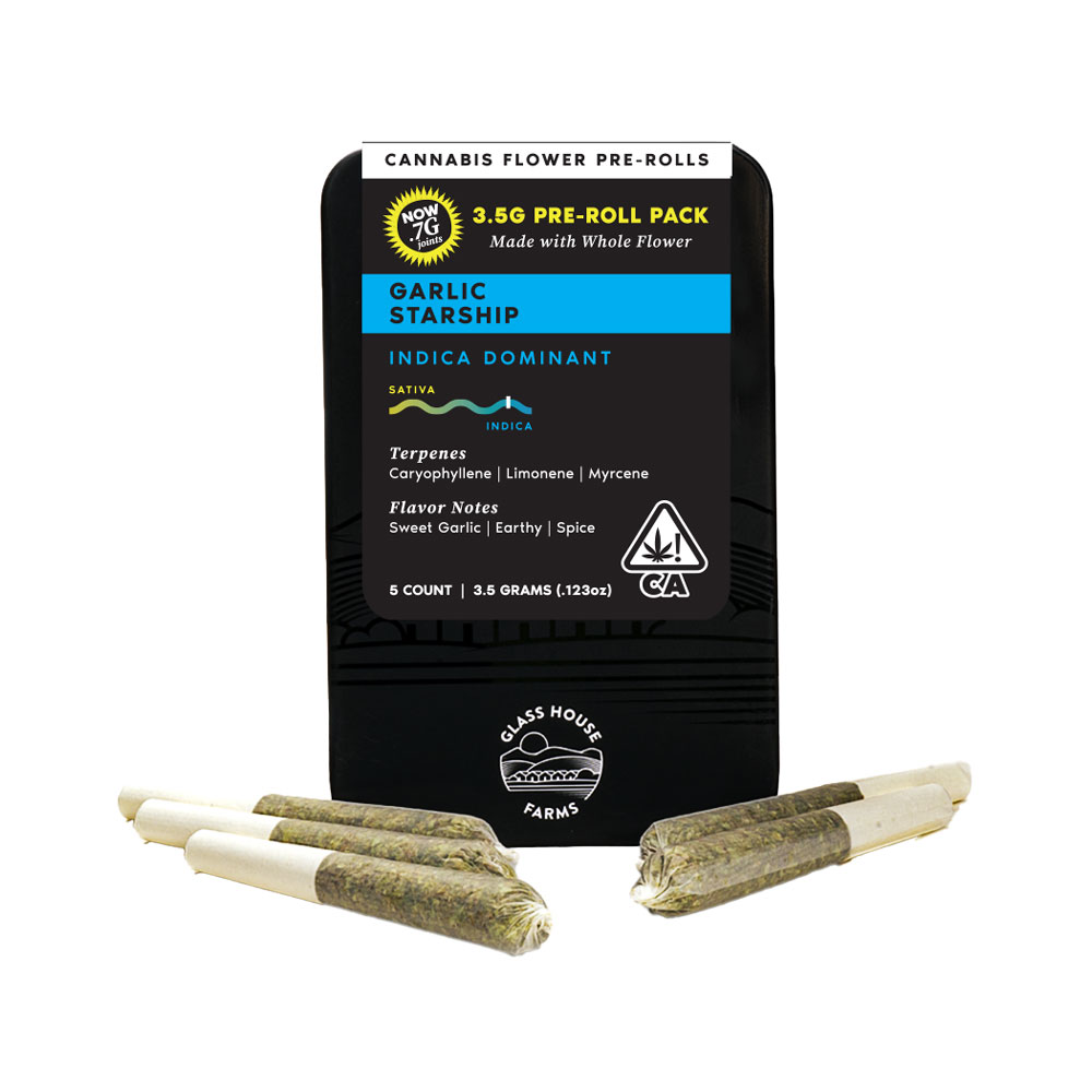 Buy Garlic Starship 3.5g / 5-Pack Pre-Roll Pack | 3.5g / 5-Pack | Glass  House