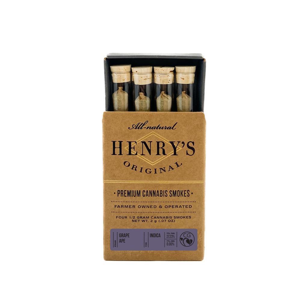 Buy Henry's Original Pre-Rolls Grape Ape 2g / 4-Pack image