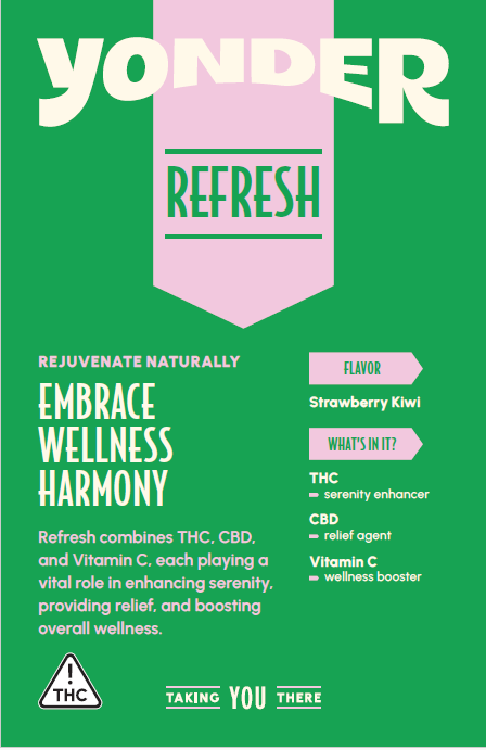 Buy Yonder Edibles Refresh | Strawberry Kiwi Gummies 100mg [10 pcs] image №1