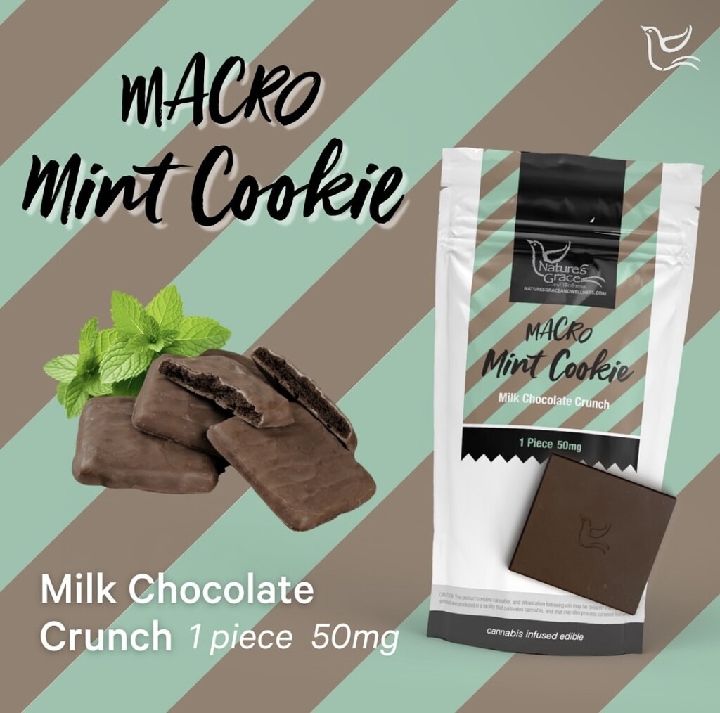 Mint Cookie Milk Chocolate Crunch Bar Macro Natures Grace