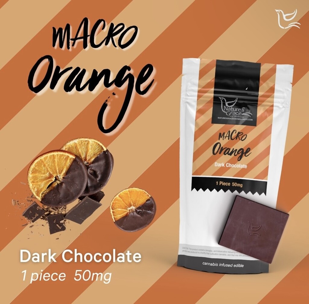 Orange Dark Chocolate Bar Macro Natures Grace