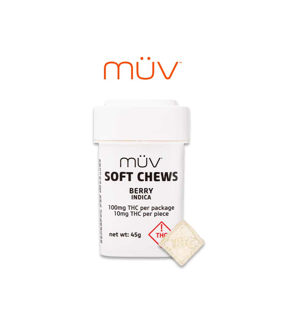 Buy MÜV Edibles Berry Soft Chews 100mg [10 Pk] image