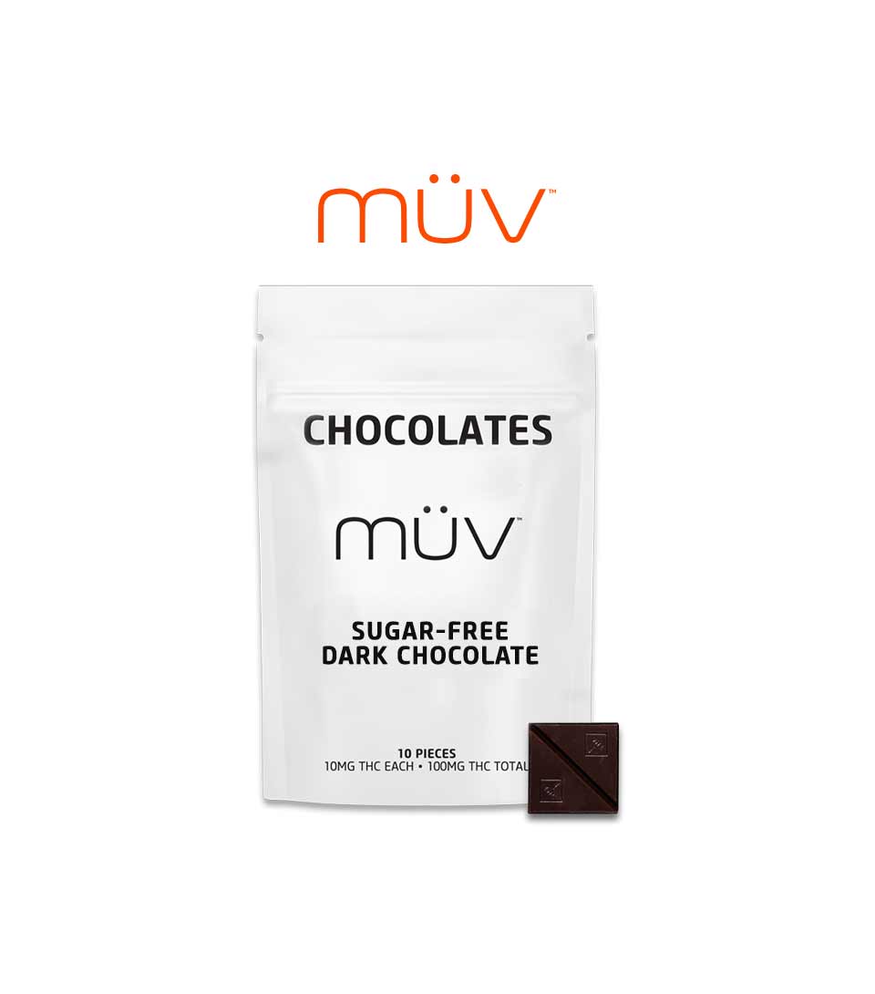 Buy MÜV Edibles Sugar-Free Dark Chocolate 100mg [10 Pk] image