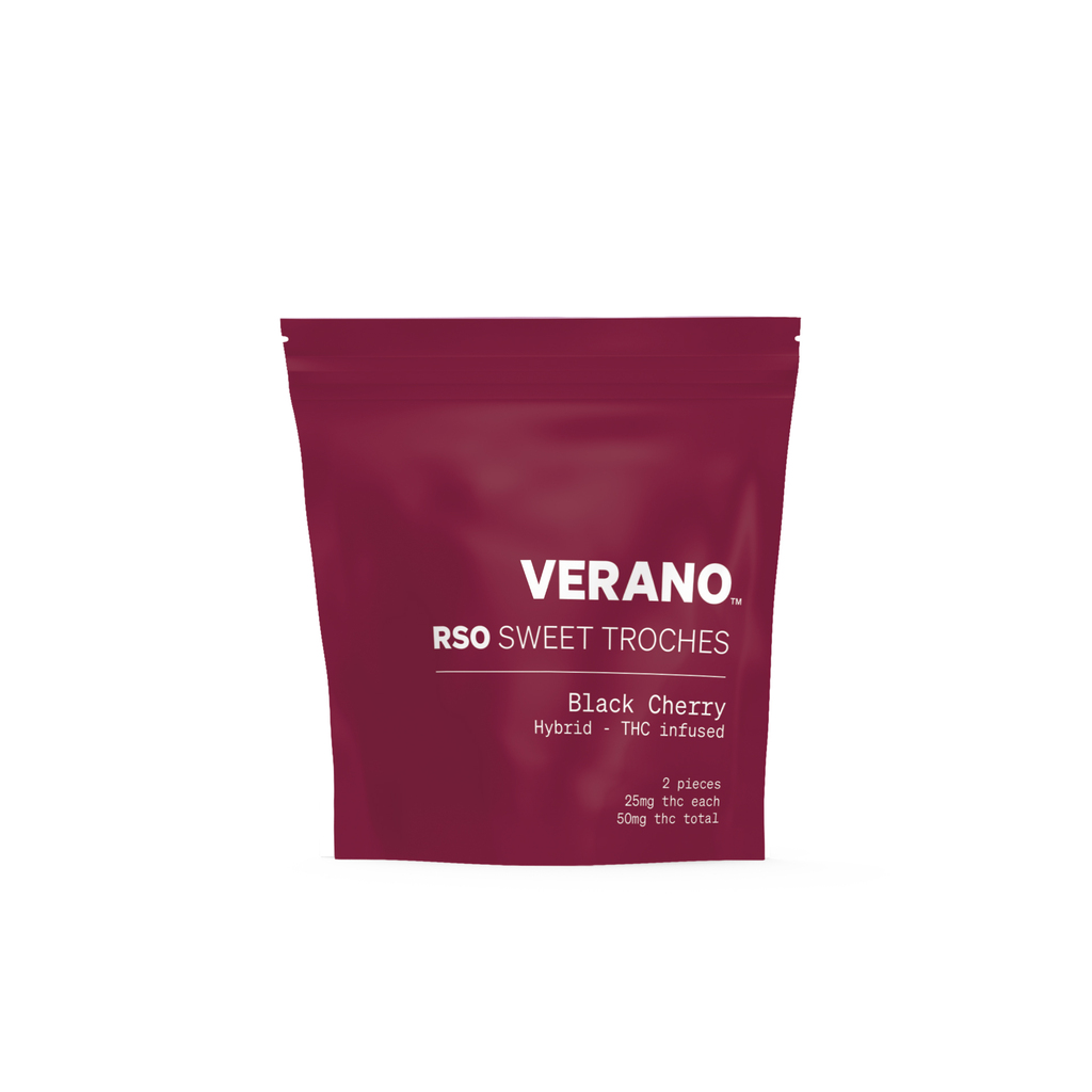 Buy Verano Troches Black Cherry RSO - Hybrid Sweet 50mg (2pk) image