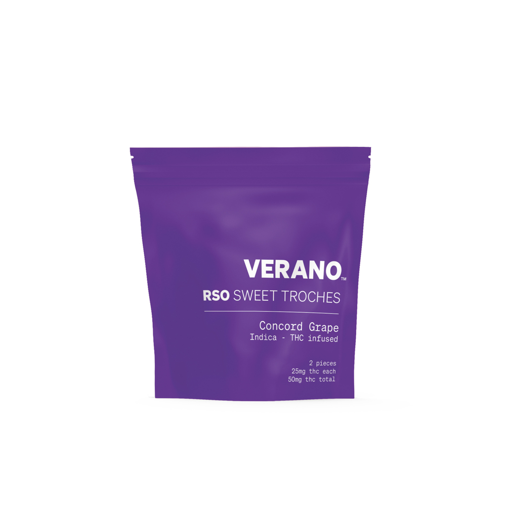 Buy Verano Troches Concord Grape RSO - Indica Sweet 50mg (2pk) image