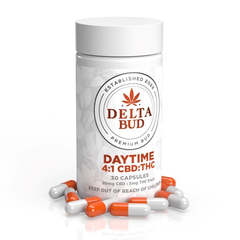 Buy Delta Bud Edibles Daytime 4:1 CBD:THC  150mg [30 capsules] image
