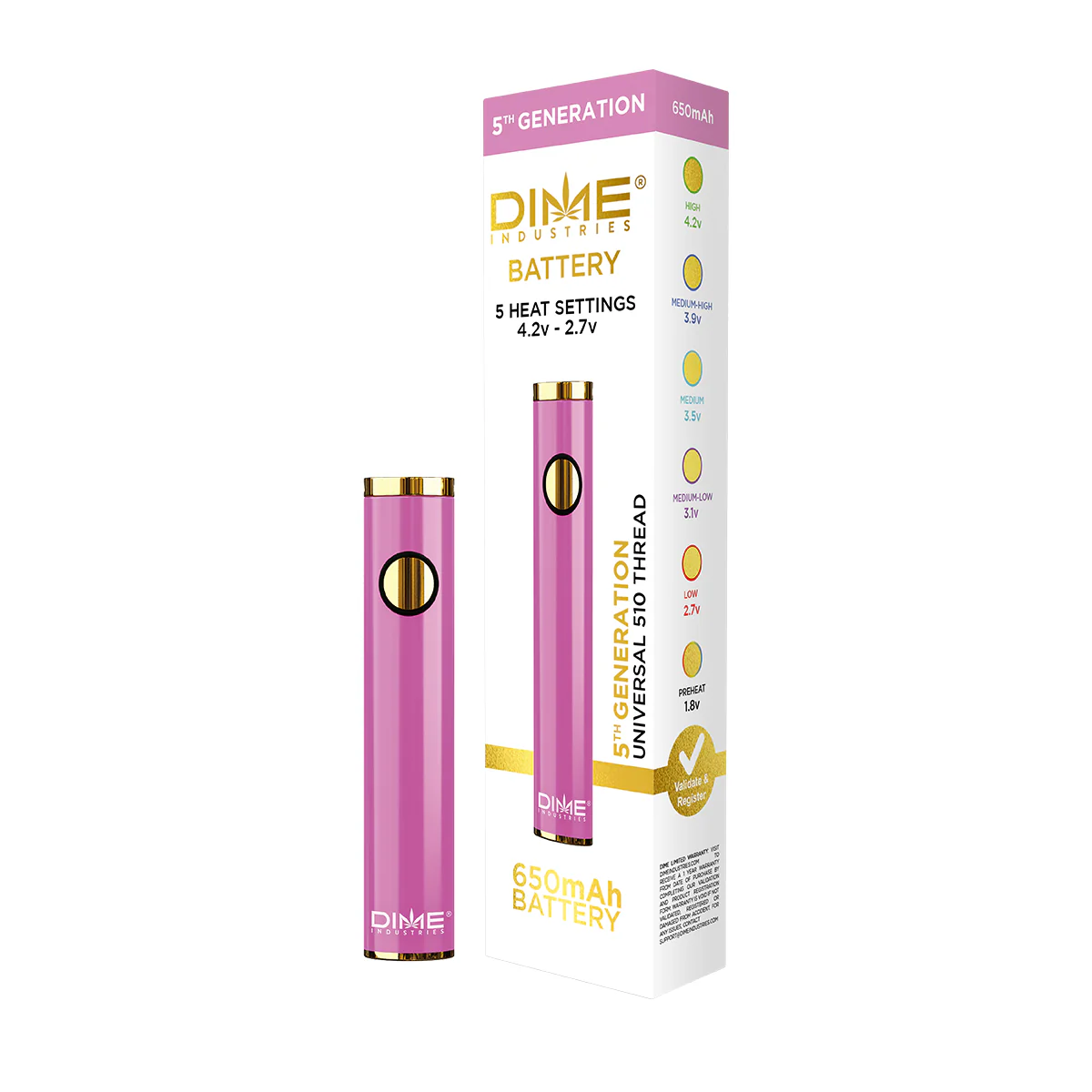 Buy Dime Accessories Pink Battery V5.0 EACH image