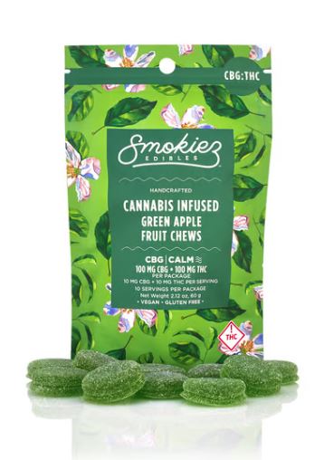 Buy Smokiez Edible Sweet Green Apple CBG:THC 1:1 100 mg image