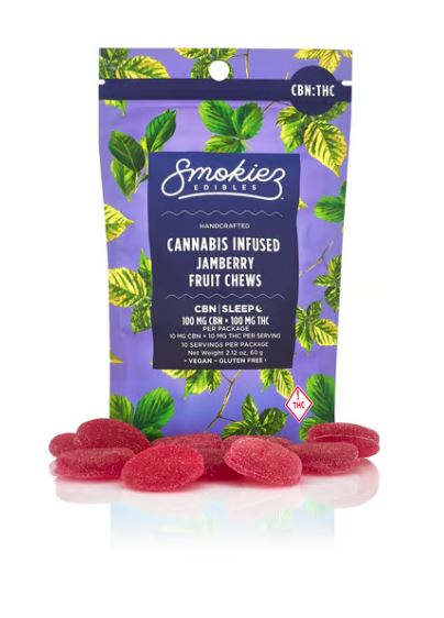 Buy Smokiez Edible Sweet Jamberry CBN:THC 1:1 100 mg image