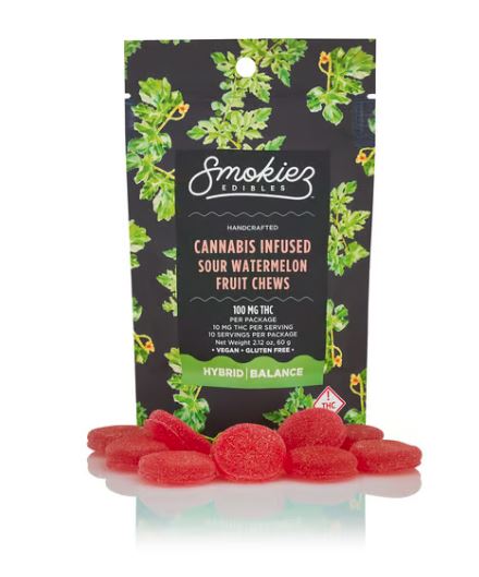 Buy Smokiez Edible Sour Watermelon 100 mg image
