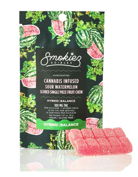 Buy Smokiez Edible Sour Watermelon 1pk 100 mg image №0