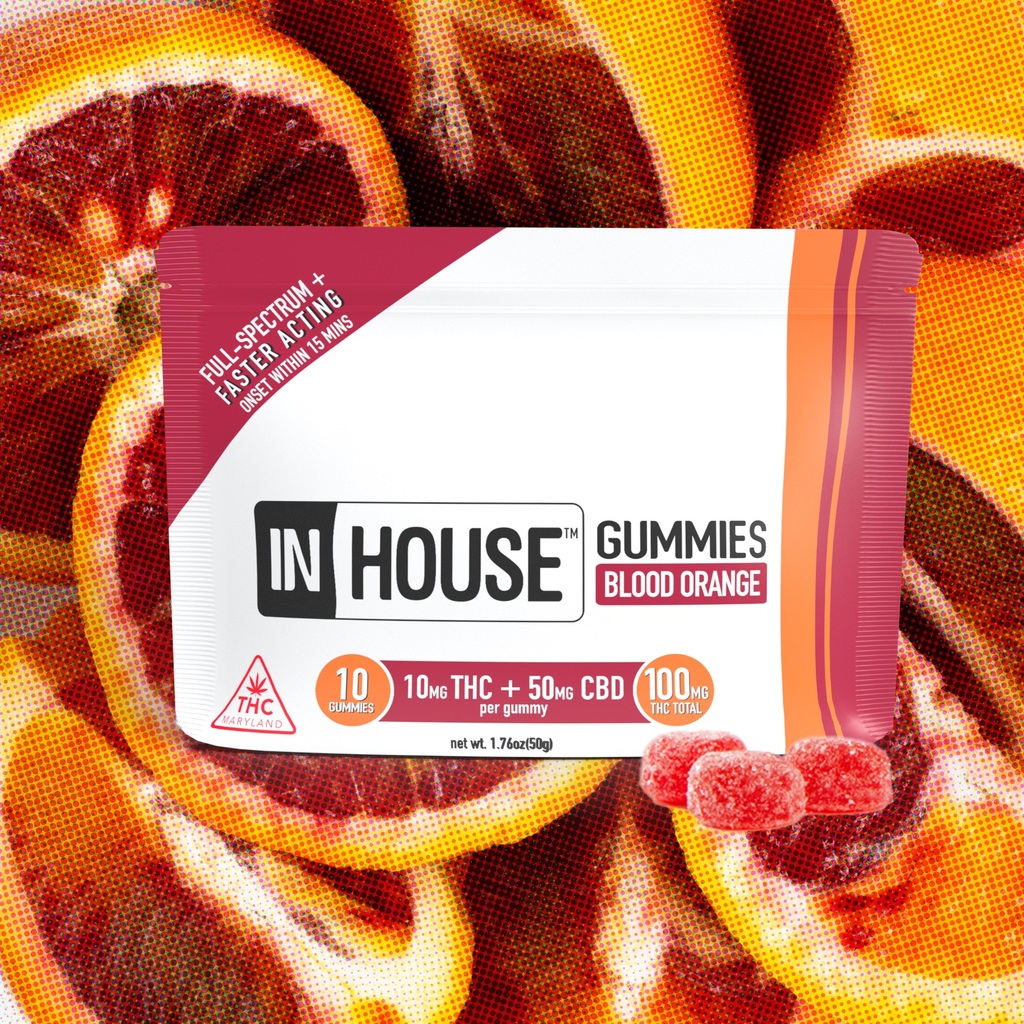 Buy In House Edibles Blood Orange 5:1 10mg 10pk image