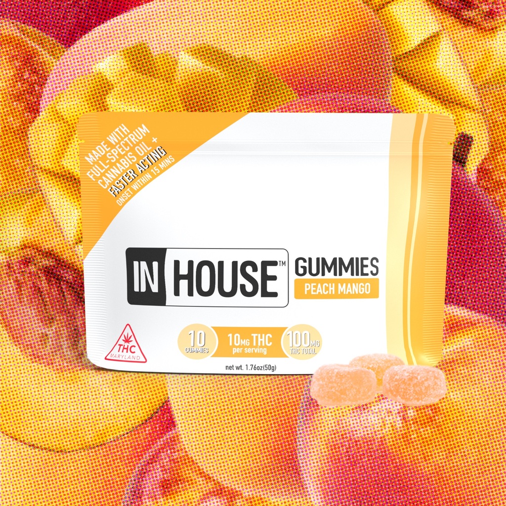 Buy In House Edibles Fast Acting Peach Mango 10mg 10pk image