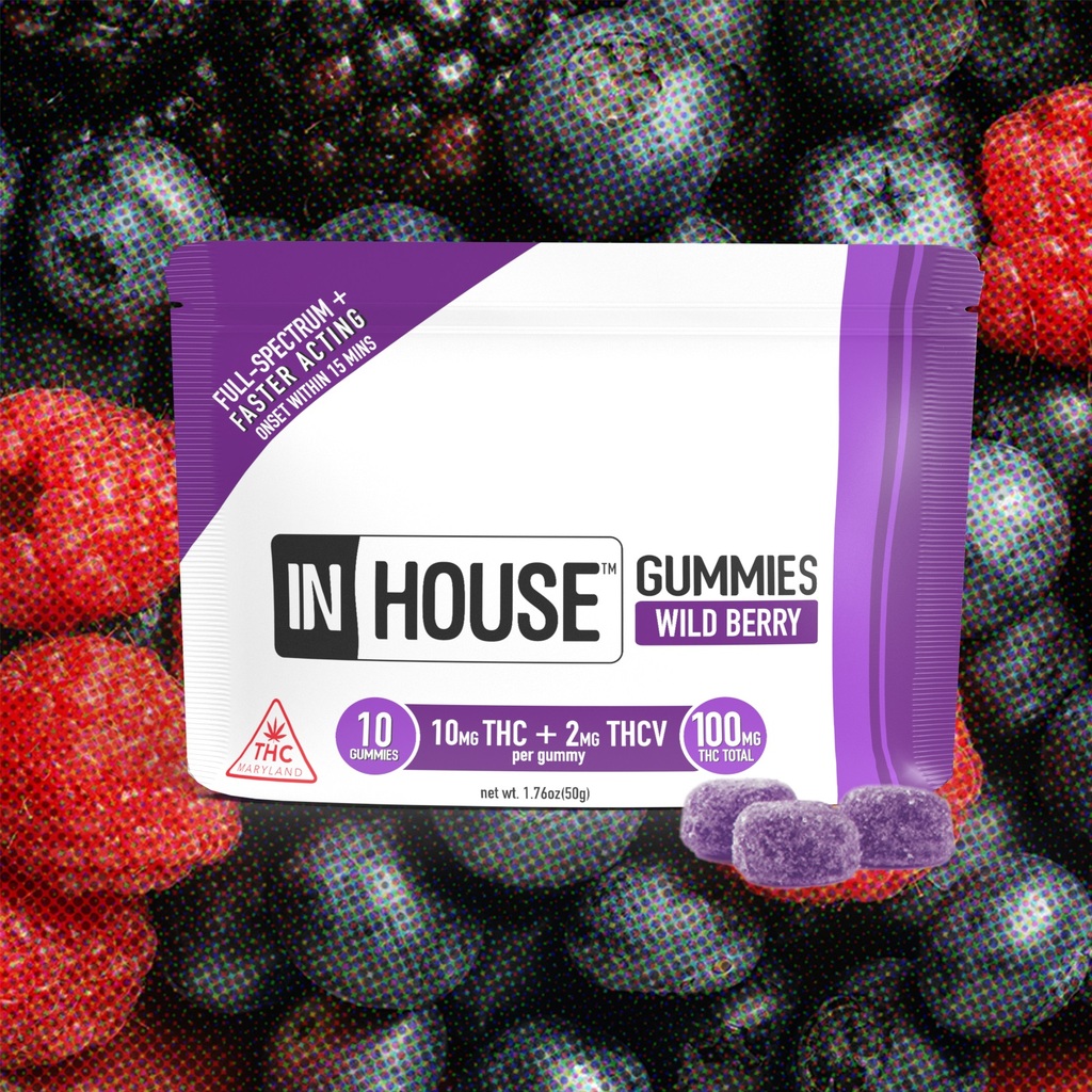 Buy In House Edibles Wild Berry 5:1 THC THCV  10mg 10pk image