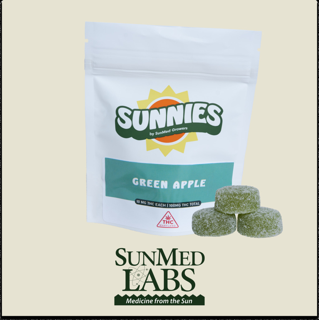 Buy Sunnies Edibles Green Apple 10mg 10pk image