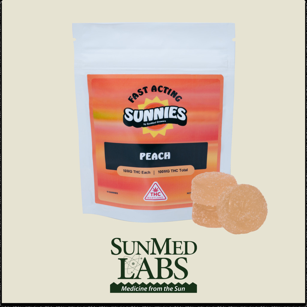 Buy Sunnies Edibles Peach  10mg 10pk image