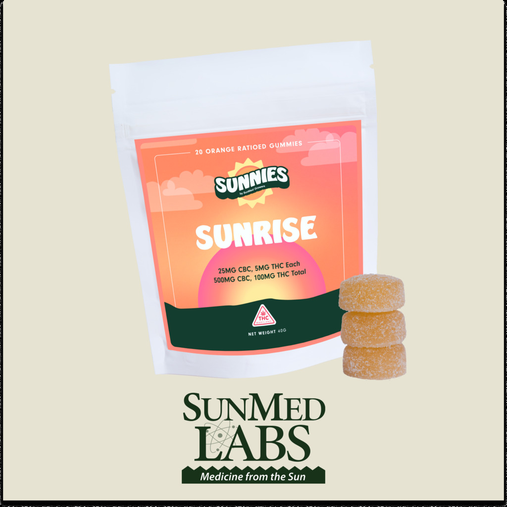 Buy Sunnies Edibles Sunrise Orange 5:1 CBC:THC 5mg 20pk image
