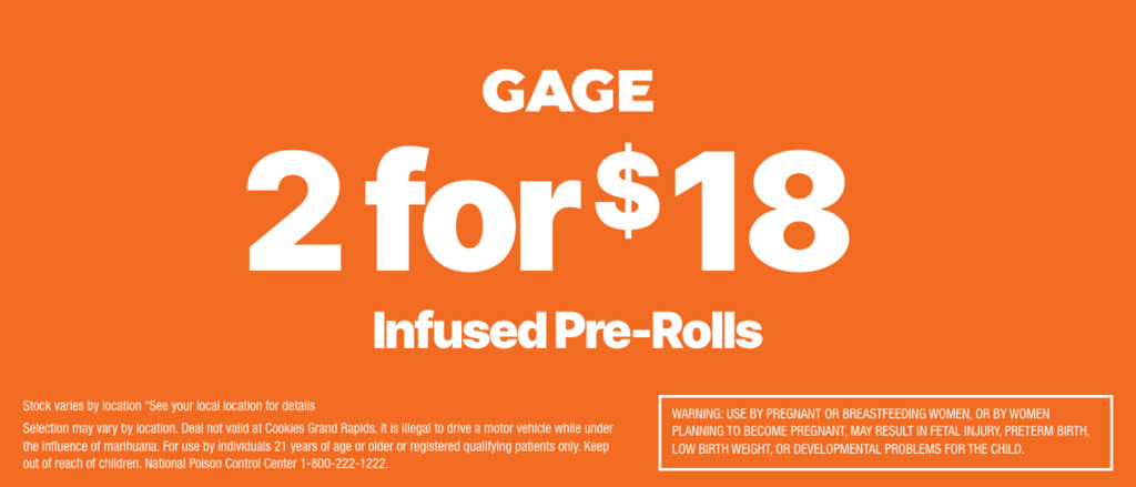 Cannabis Promo, Cannabis Sales, Cannabis Discounts, Cannabis on Sale, GAGE INFUSED PRE-ROLLS - 2 FOR $18