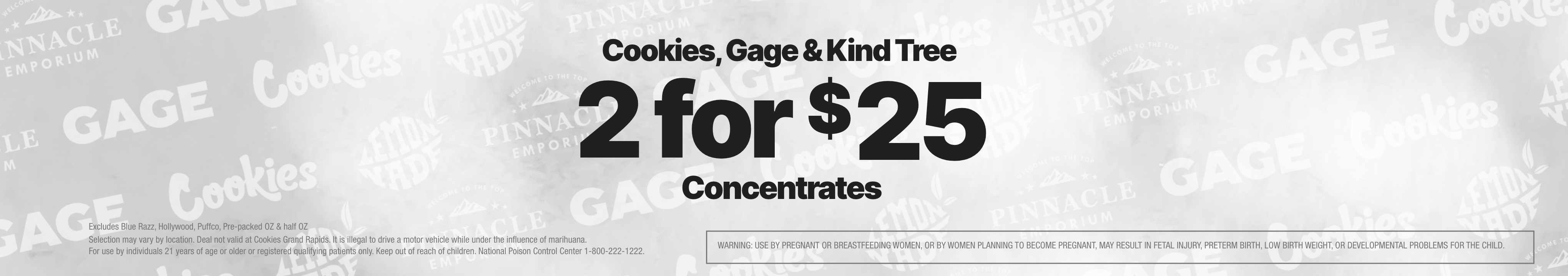 Cannabis Promo, Cannabis Sales, Cannabis Discounts, Cannabis on Sale, GAGE, COOKIES & KIND TREE 1G CONCENTRATES - 2 FOR $25