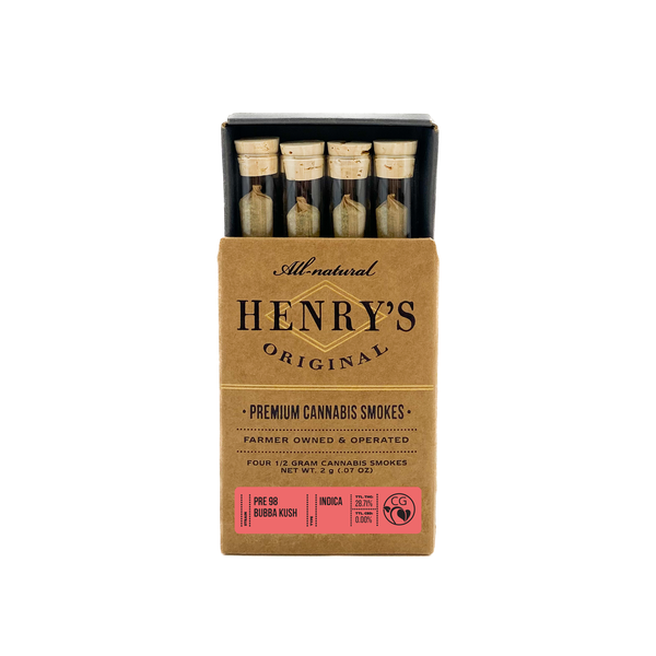 Buy Henry's Original Pre-Rolls Pre 98 Bubba Kush 2g / 4-Pack image