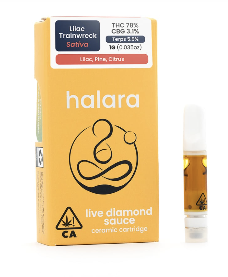 Buy Halara Vape Cartridge Lilac Trainwreck Live Diamond Sauce Vape 1 G image