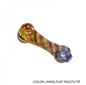 Buy Accessories 5" Glass Hand Pipe Colored Lining Flat image №0